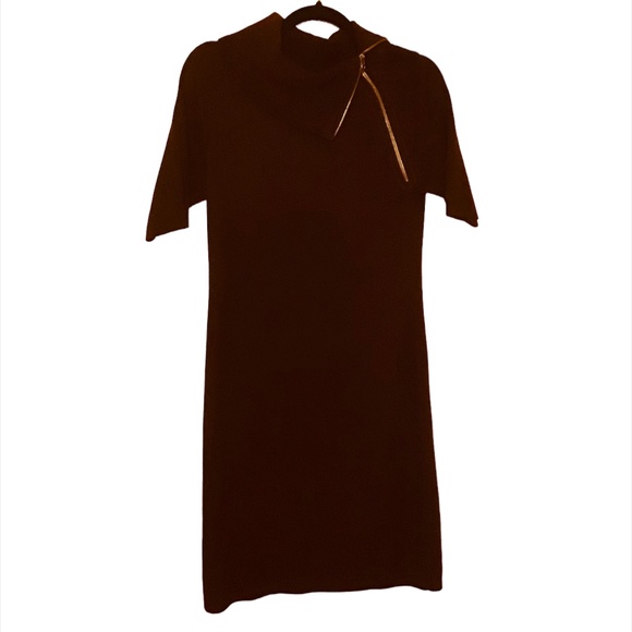 Calvin Klein Dresses & Skirts - Calvin Klein Short Sleeve Sweater Dress with Zipper Plum Size Medium